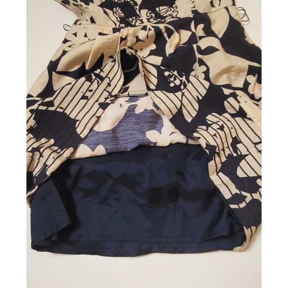 Adrianna Papell Embroidered Blue and Cream Floral Dress Size 6 - Picture 7 of 11